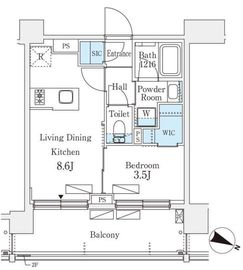 シーズンフラッツ町屋 503 間取り図