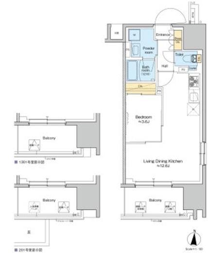 プラウドフラット錦糸町ウエスト 1101 間取り図