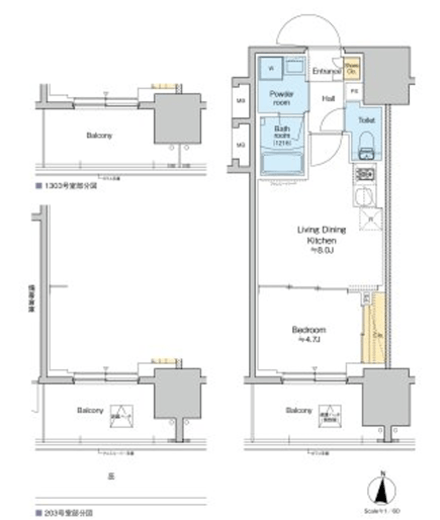 プラウドフラット錦糸町ウエスト 1103 間取り図