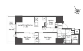 コンフォリア・リヴ板橋 1101 間取り図
