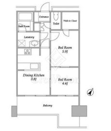 プラザタワー勝どき 2603 間取り図