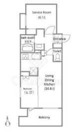 クレストコート吾妻橋レジデンス 6階 間取り図