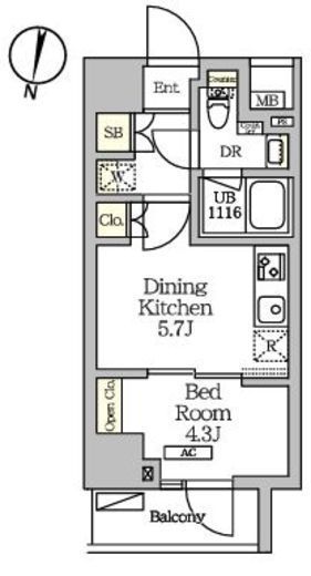 NOGATA RESIDENCE 206 間取り図