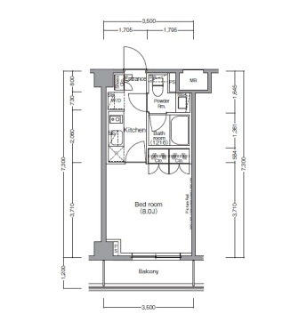 ディームス麻布狸穴町 206 間取り図
