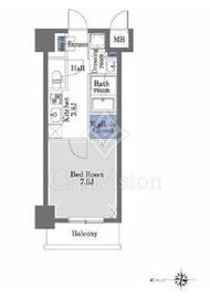プライムメゾン八丁堀 403 間取り図