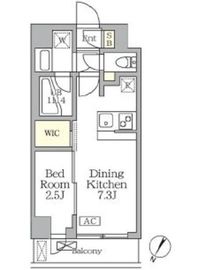 アジールコート三宿テラス 209 間取り図