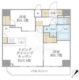 アジールコート町屋 1501 間取り図