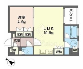 プライムメゾン銀座イースト 1309 間取り図