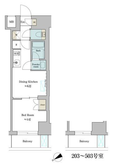 ブリリアイスト門前仲町 504 間取り図