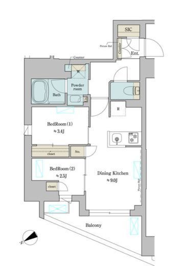 ブリリアイスト門前仲町 507 間取り図