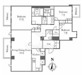 駒沢ガーデンハウス 4F4 間取り図