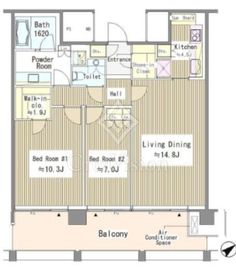 赤坂氷川町レジデンス 1408 間取り図