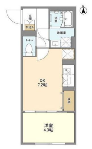 ウェルスクエア中野坂上Ⅱ 104 間取り図
