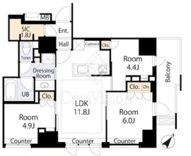 パークリュクス月島ステーションプレミア 8階 間取り図