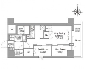 コンフォリア・リヴ南品川 401 間取り図