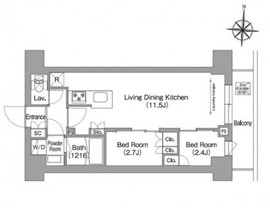 コンフォリア・リヴ南品川 403 間取り図