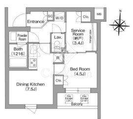 コンフォリア・リヴ南品川 426 間取り図