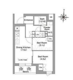 コンフォリア・リヴ南品川 428 間取り図