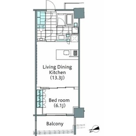 コンフォリア新宿イーストサイドタワー 1106 間取り図