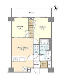 ディームス横濱神之木台 409 間取り図