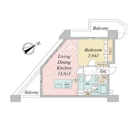 ニューシティアパートメンツ戸越 1001 間取り図