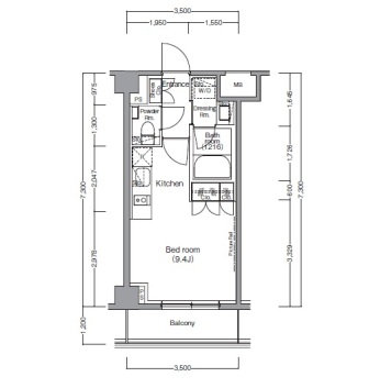 ディームス麻布狸穴町 110 間取り図