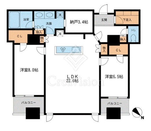 メトロタワー山下町 1702 間取り図
