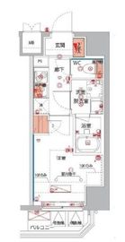 ハーモニーレジデンス横浜大通り公園EIRAKU 801 間取り図