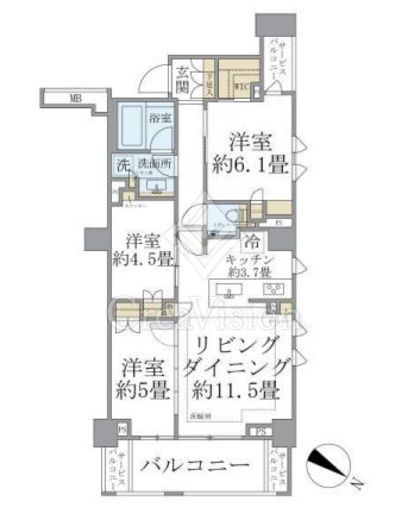 ブリリア練馬春日町 3階 間取り図