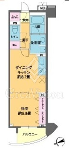 カスタリア池袋 805 間取り図