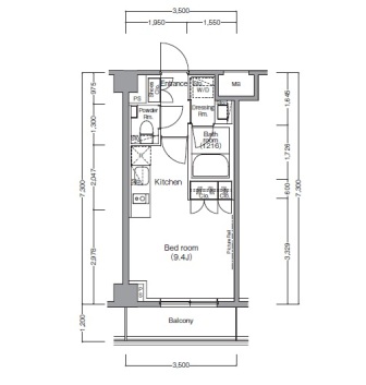 ディームス麻布狸穴町 210 間取り図