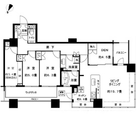 ブリリアマーレ有明 23階 間取り図