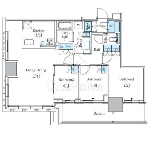 大崎ステーションレジデンス 30階 間取り図