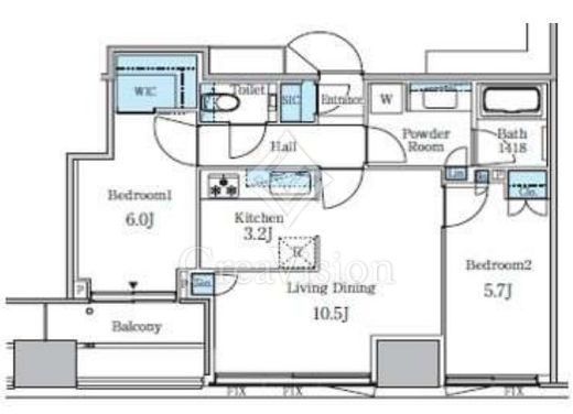 大崎ステーションレジデンス 30階 間取り図