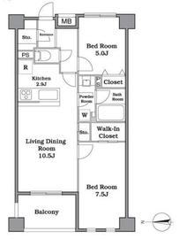 レジディア武蔵小杉 2階 間取り図
