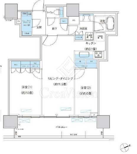 パークシティ柏の葉キャンパス ザ・ゲートタワー ウエスト 1612 間取り図