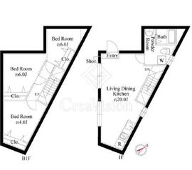 THE ONE Ichigaya 102 間取り図
