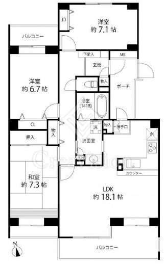 T's garden西寺尾(ティーズガーデン西寺尾) 1階 間取り図