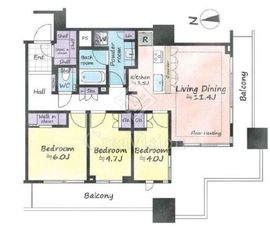 アトラスタワー白金レジデンシャル 14階 間取り図