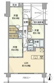 クレッセント武蔵小杉 3階 間取り図