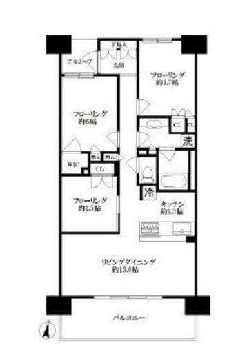 リビオ国分寺ステーションアベニュー 8階 間取り図