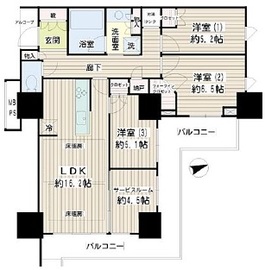 プラウドタワー東雲キャナルコート 40階 間取り図