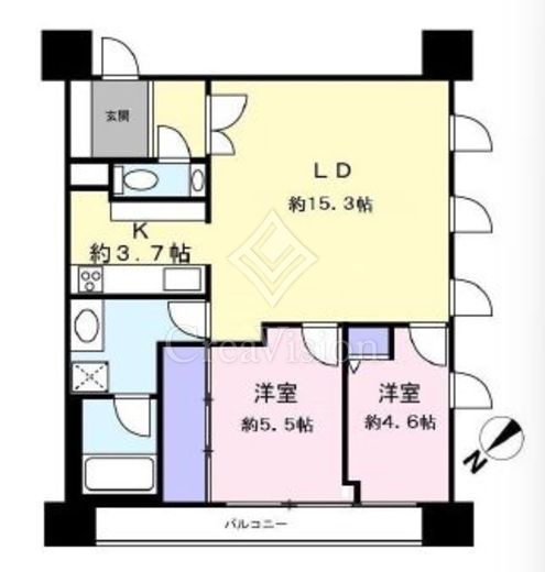 リリファ横濱山下町 2階 間取り図