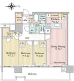 HARUMI FLAG SUN VILLAGE T棟 (晴海フラッグ サンヴィレッジ T棟) 5階 間取り図