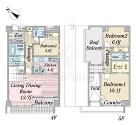グランドメゾン石神井公園 4階 間取り図