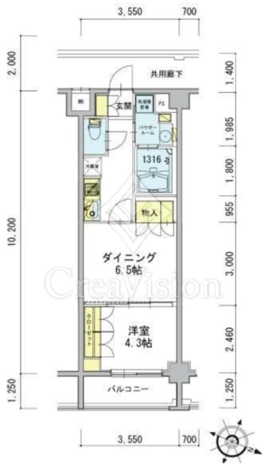 デュオステージ東十条 405 間取り図