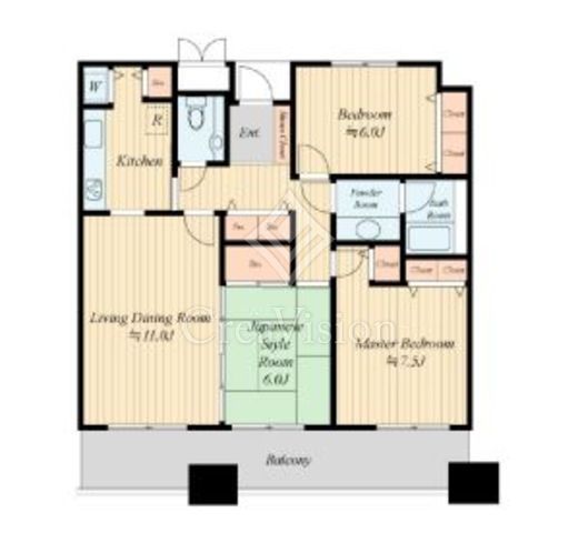 リバーサイド隅田セントラルタワーパレス 2205 間取り図