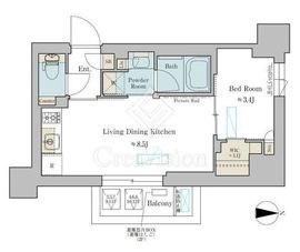 ブリリアイスト武蔵小杉 1102 間取り図