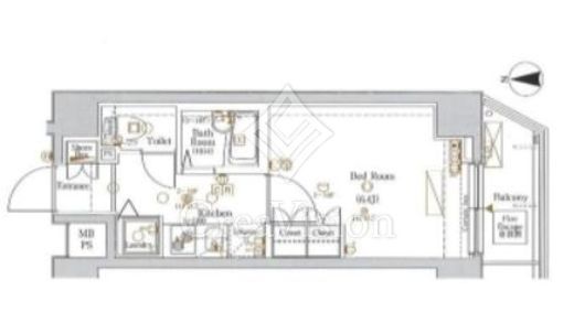 アクサス新宿タワーズイースト 14階 間取り図