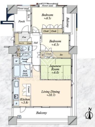 両国パーク・ホームズ 5階 間取り図